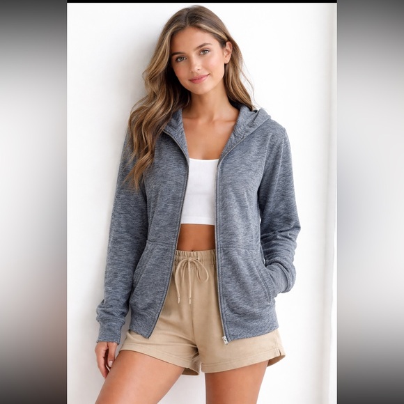 PINK Victoria's Secret Jackets & Blazers - Victoria’s Secret PINK Oversized Gray Zip-Up Hoodie — Size S